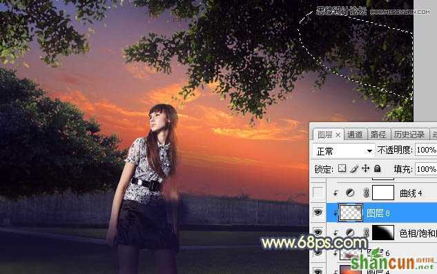 Photoshop给外景照片添加夕阳美景效果图,PS教程,素材中国网