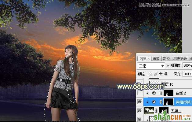 Photoshop给外景照片添加夕阳美景效果图,PS教程,素材中国网