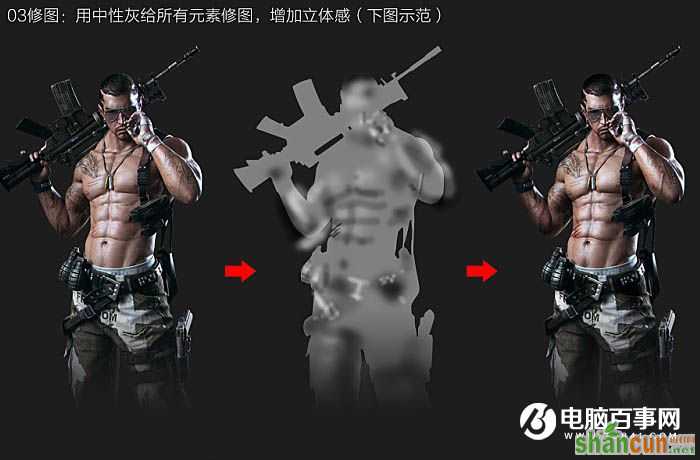 Photoshop合成非常酷的现代战争电影海报教程