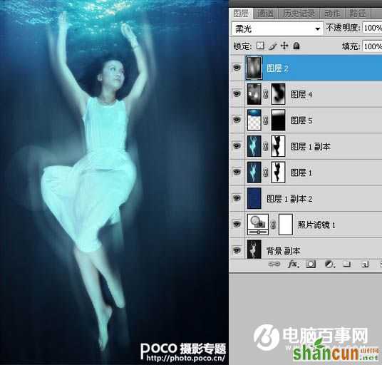 Photoshop合成唯美的水中人像效果教程