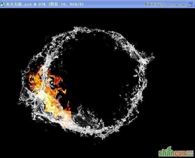 Photoshop合成超酷的水火太极效果图,PS教程,素材中国 sccnn.com