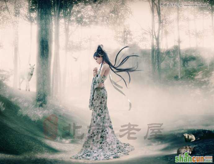 Photoshop创意合成梦幻丛林中CG美女,PS教程,思缘教程网