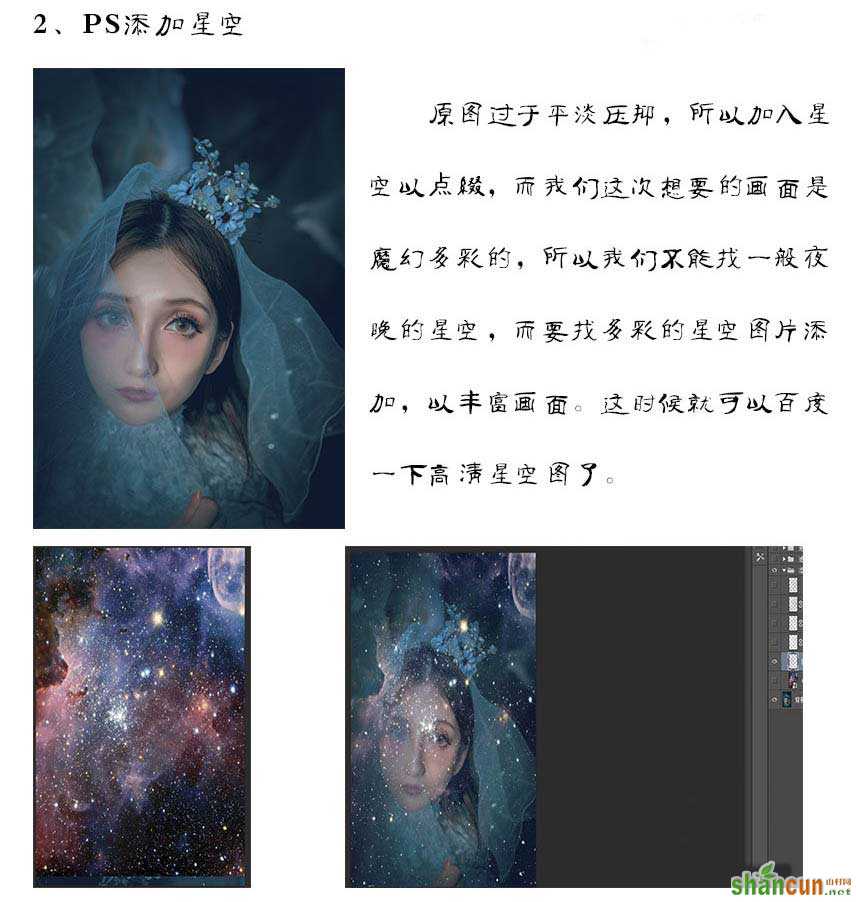 PS合成爱丽丝梦游仙境魔幻星空人像照片教程