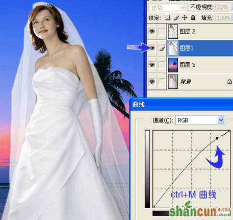 photoshop将背景单一的婚片快速抠图方法