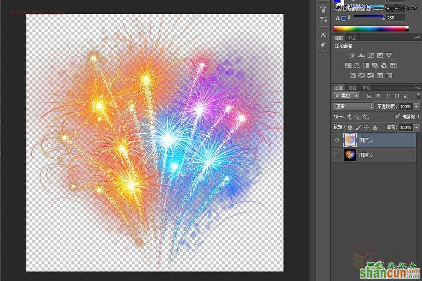 PS快速抠图教程：学习用通道巧妙的抠出绚丽的烟花效果图