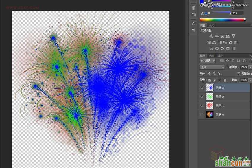 PS快速抠图教程：学习用通道巧妙的抠出绚丽的烟花效果图