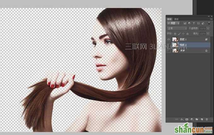 Photoshop用混合选项快速的抠出人像发丝
