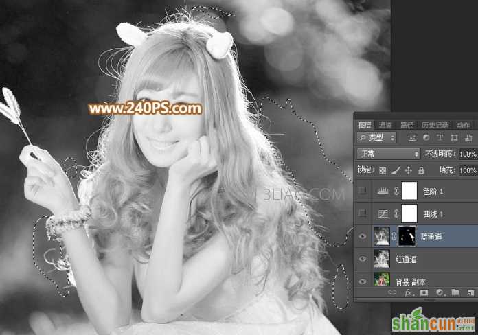 photoshop多个通道抠出多发丝美女人物图,PS教程,68ps联盟