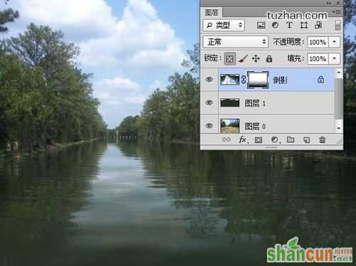 PS教程：Photoshop置换滤镜制作水面倒影