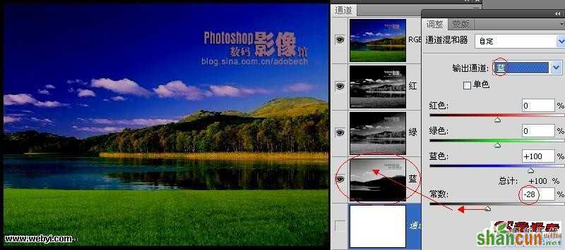 Photoshop通道混和器的应用技巧