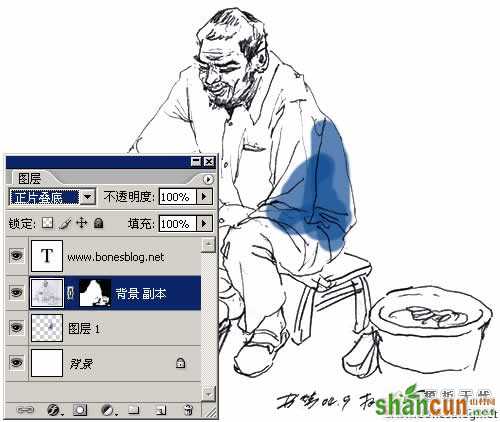 在Photoshop中如何使用扫描后的线描图