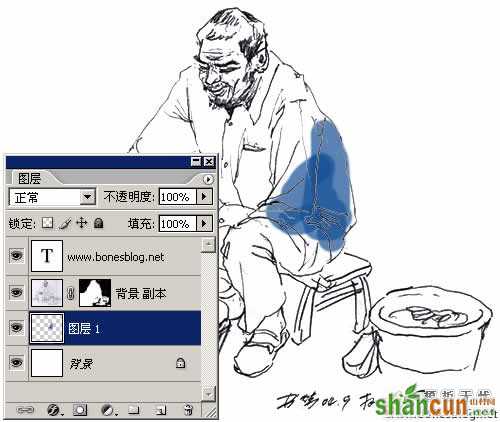 在Photoshop中如何使用扫描后的线描图