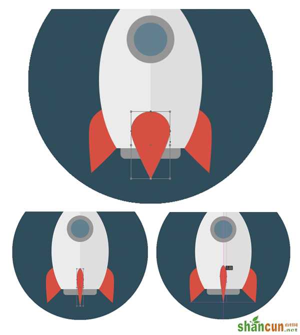 4-space-flat-icons-photoshop-rocket