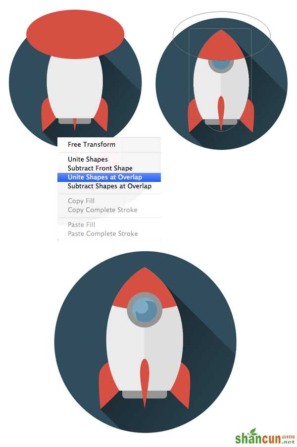 15-space-flat-icons-photoshop-rocket