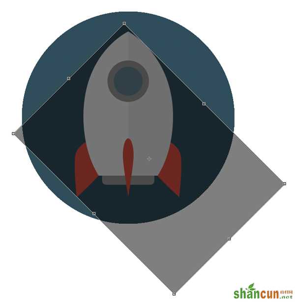 12-space-flat-icons-photoshop-rocket