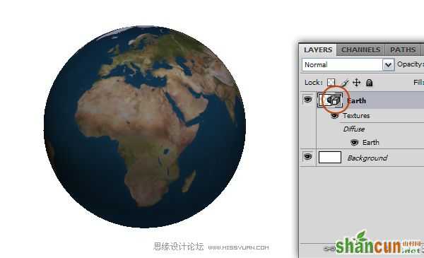 Photoshop3D图层来制作一个真实的地球,PS教程,思缘教程网