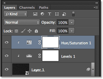 Clicking again on the New Adjustment Layer icon in the Layers panel. Image © 2013 Photoshop Essentials.com