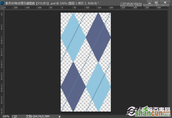 Photoshop制作菱形针织纹理无缝填充图案