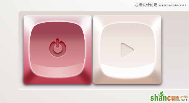 Photoshop制作粉色质感的播放器按钮效果,PS教程,思缘教程网