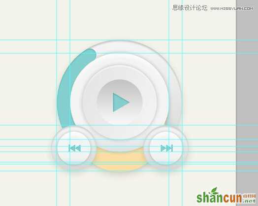 Photoshop绘制时尚质感的圆形播放器UI图标教程