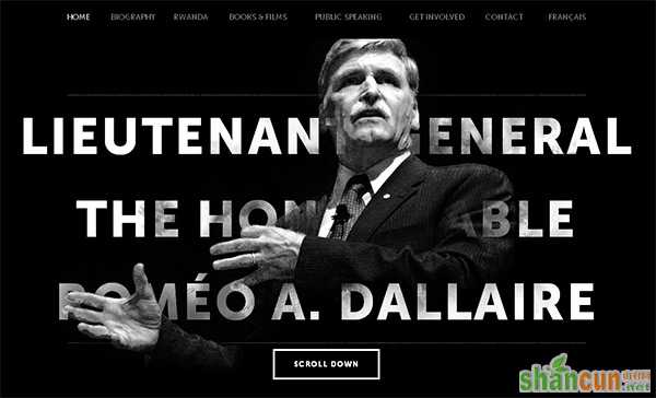 Romeo Dallaire in Collection of 50 Modern Websites in Dark Style