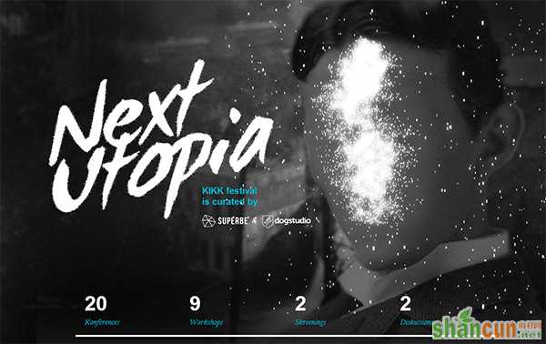 Kikk in Collection of 50 Modern Websites in Dark Style