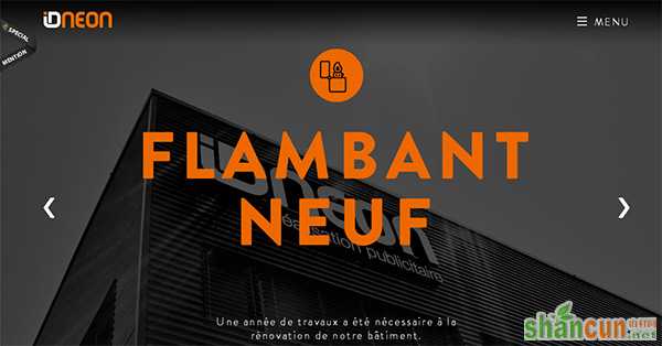 ID Neon in Collection of 50 Modern Websites in Dark Style