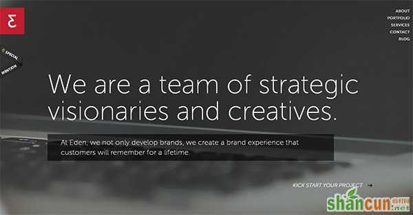 Eden Creative in Collection of 50 Modern Websites in Dark Style