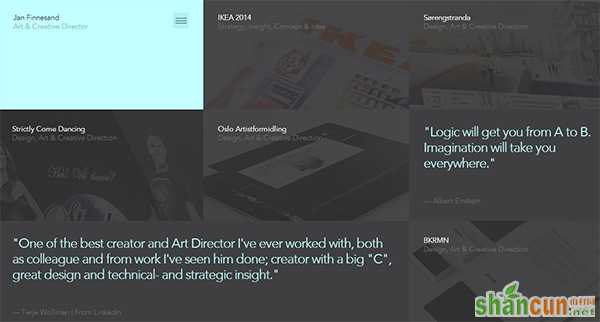 Jan Finnesand in Collection of 50 Modern Websites in Dark Style
