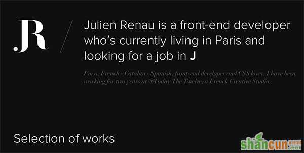 Julien Renau in Collection of 50 Modern Websites in Dark Style