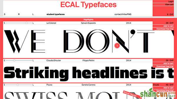 ECAL Typefaces