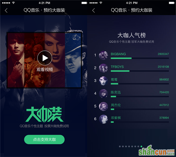 QQ音乐业界首创「大咖装」