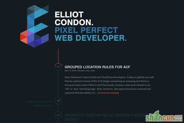 elliot co<em></em>ndon dark website portfolio homepage