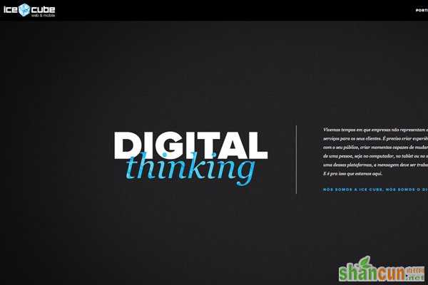 ice cube web design development dark homepage