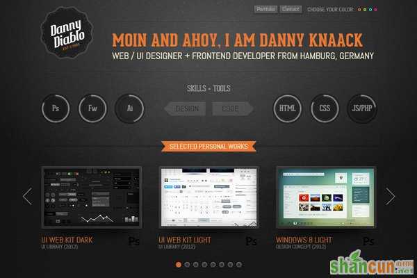 danny knaack dark portfolio texture website