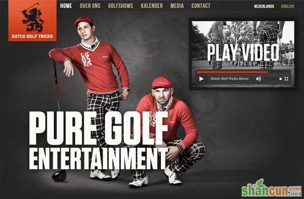 dutch golf tricks website layout homepage