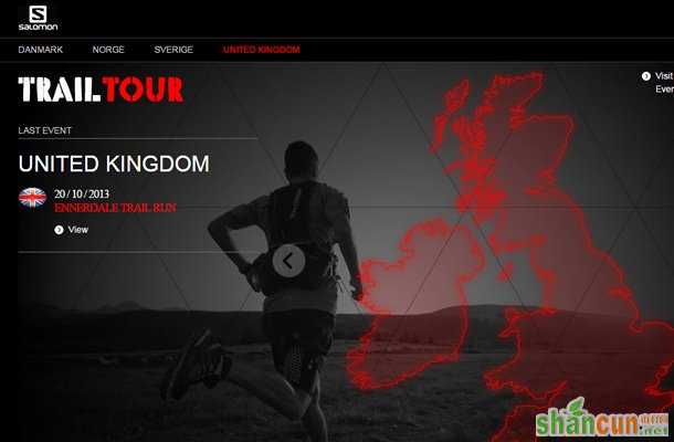 salomon trail tour website homepage design