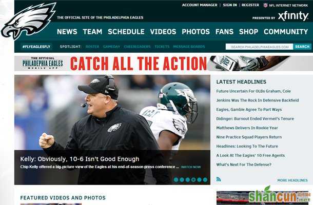 philadelphia eagles website football team