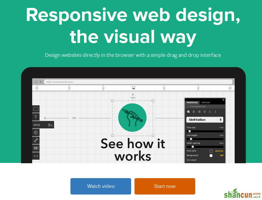 FROONT在线可视化响应式网页设计工具 山村
