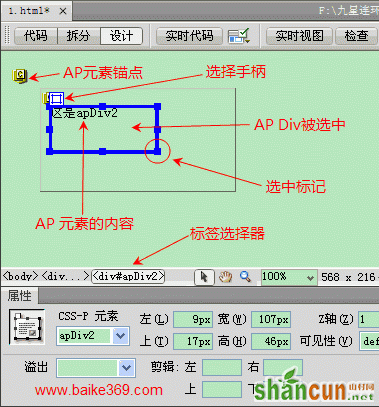 Dreamweaver激活、选择和删除AP Div