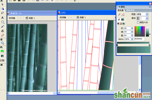 Flash8模糊滤镜绘制逼真青翠竹林_中国flash在线整理转载