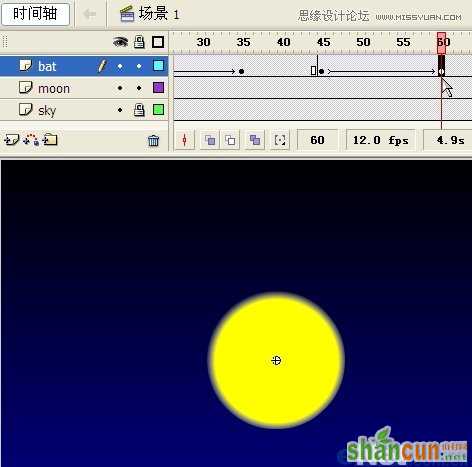 Flash教你如何制作蝙蝠在月夜里飞翔,PS教程,思缘教程网