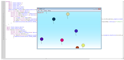 flash as3 打气球小游戏代码 山村
