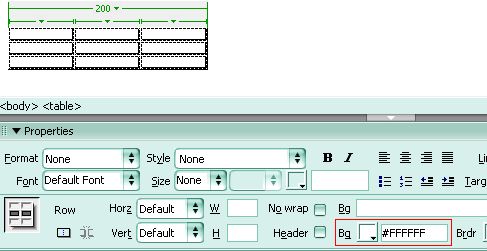 Dreamweaver制作细边表格
