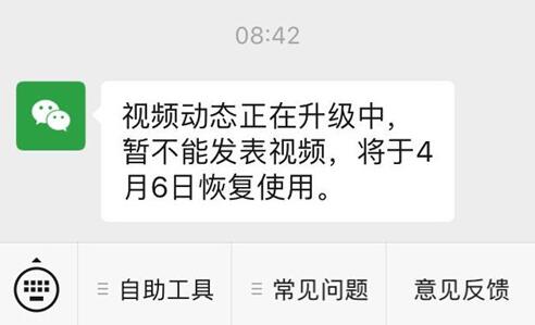 微信视频动态与表情商店功能停用升级 什么时候恢复