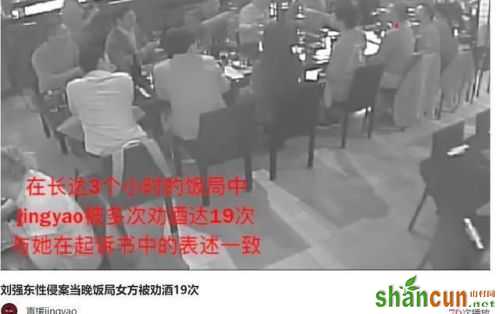 刘强东案第5段视频曝光:3小时饭局女生被劝酒19次