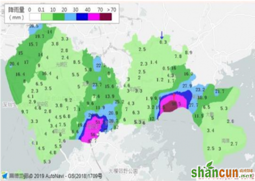 深圳暴雨红色预警区域